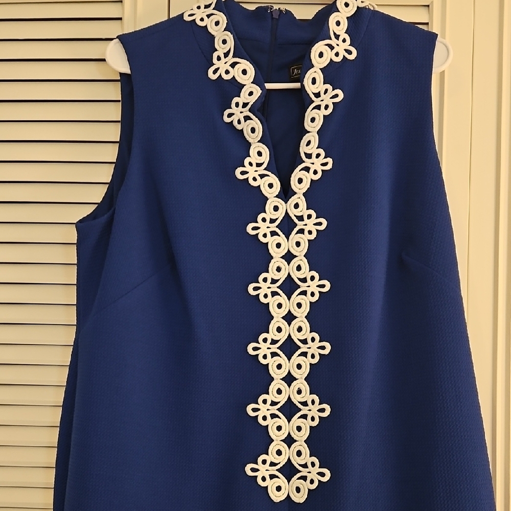 Jessica Howard Royal Blue Midi Dress with White Trim - Picture 4 of 9